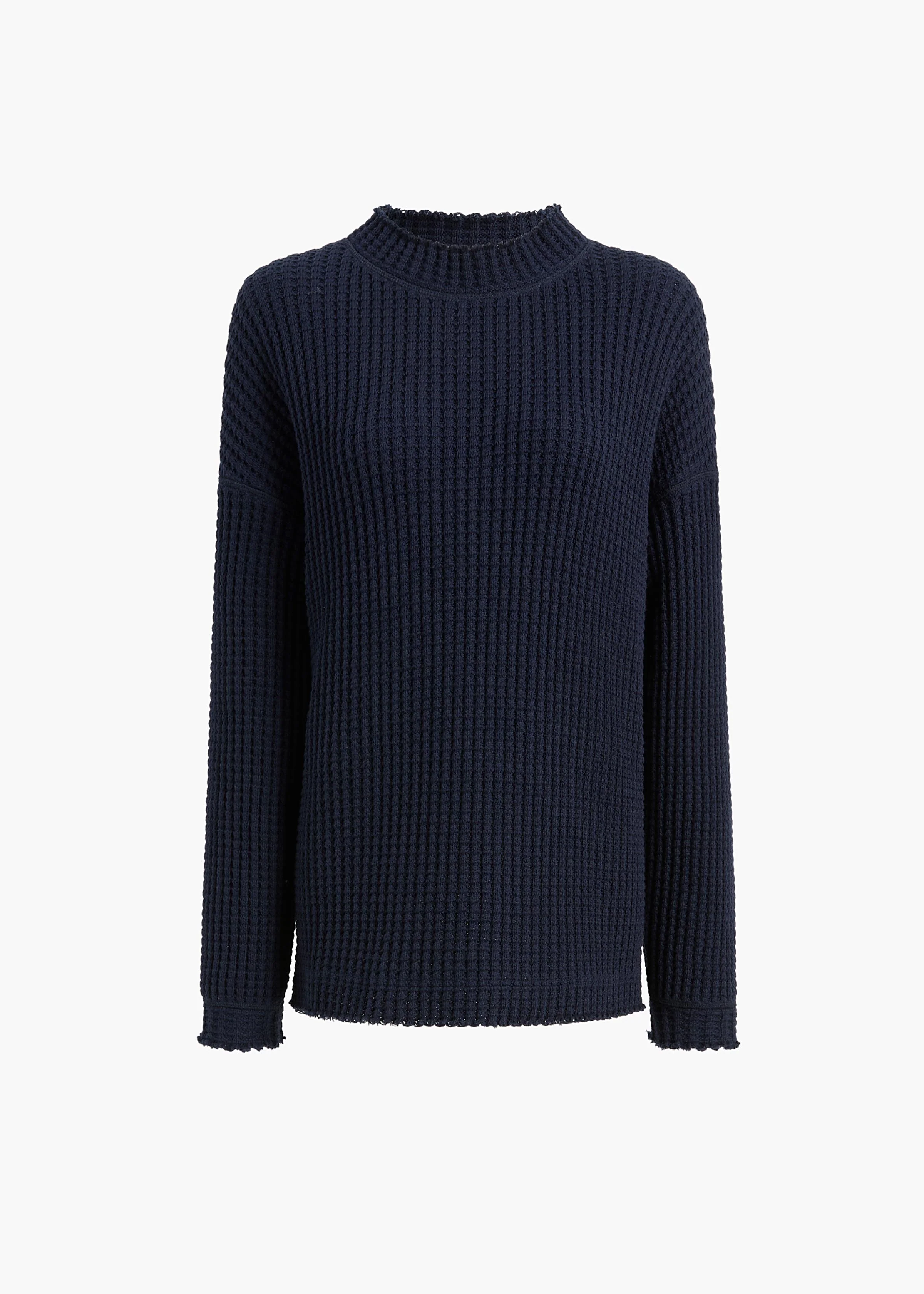 DYLAN TOP DARK NAVY WAFFLE KNIT 182761019 979 GHOST