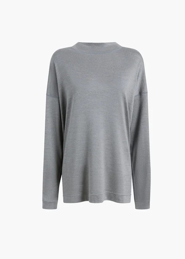DYLAN TOP HEATHER GREY SILK JERSEY 182763033 242 GHOST