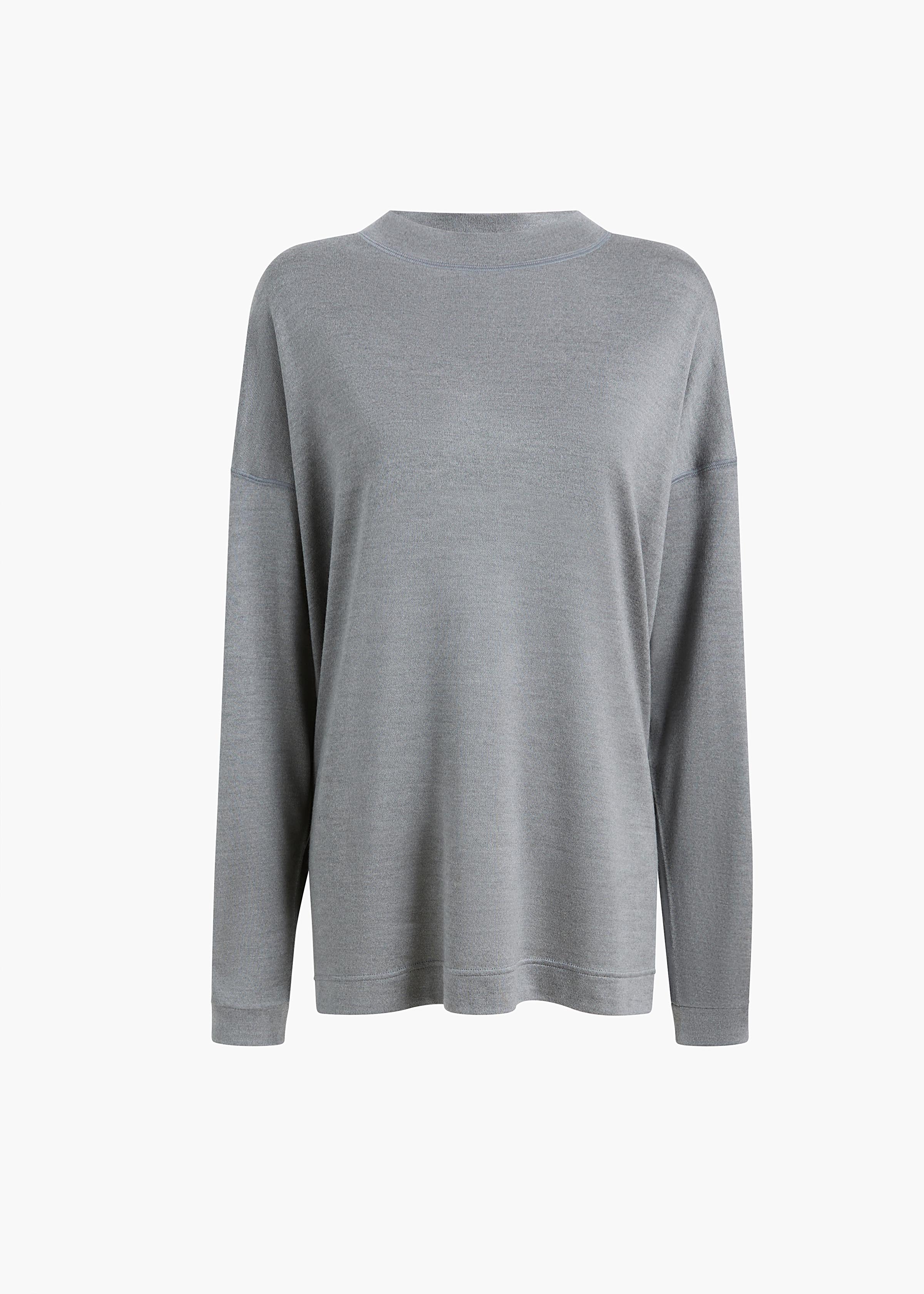 DYLAN TOP HEATHER GREY SILK JERSEY 182763033 242 GHOST