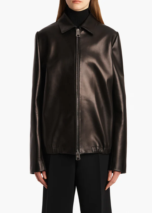 Jackson Jacket in Black Leather FRONT VIEW