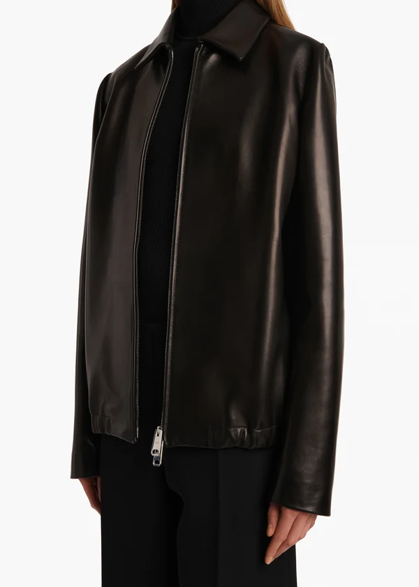 Jackson Jacket in Black Leather DETAILED VIEW 2