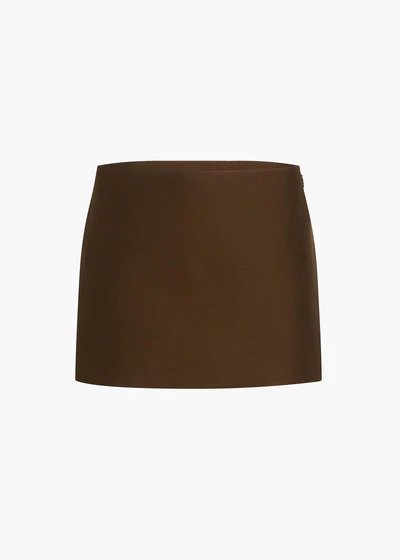 JETT SKIRT DARK OLIVE SILK CADY 4116582 429 GHOST