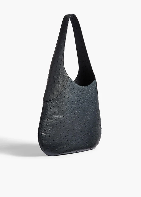 Large Joan Hobo in Midnight Navy Ostrich