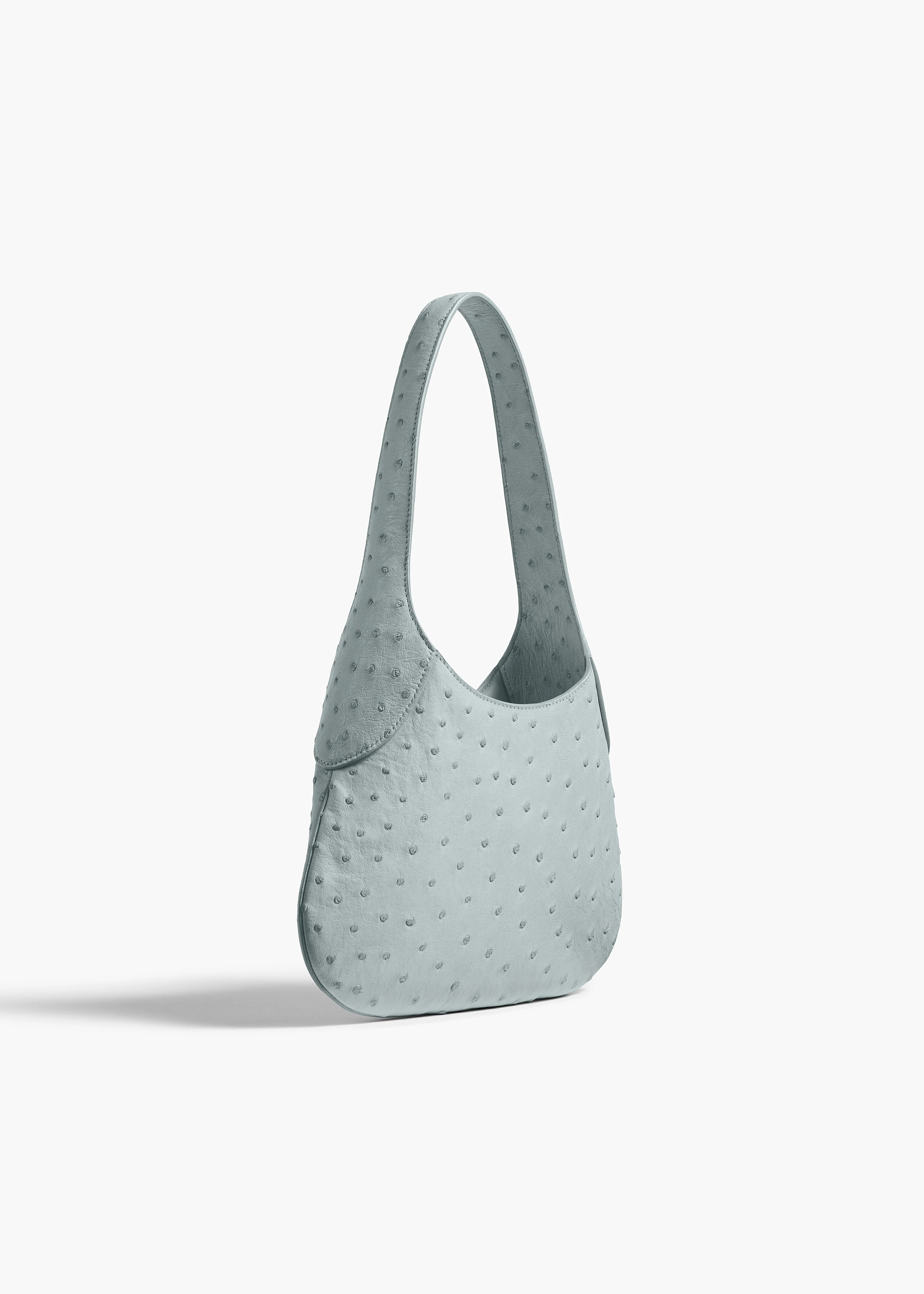 aokiboutique  - Small Joan Hobo in Frost Ostrich