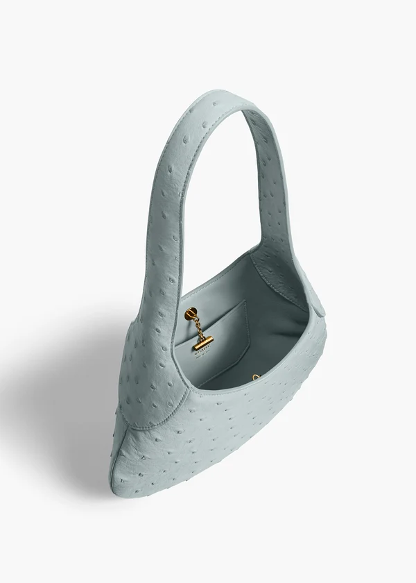 Small Joan Hobo in Frost Ostrich