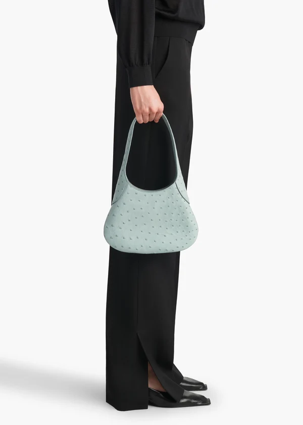 Small Joan Hobo in Frost Ostrich