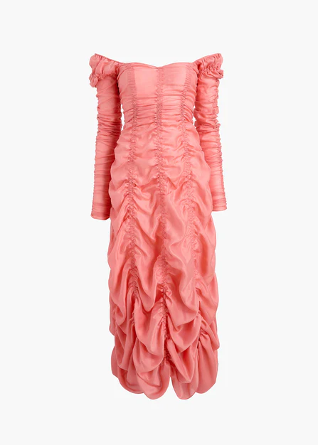 JUDITH DRESS CORAL 56414232 749 GHOST