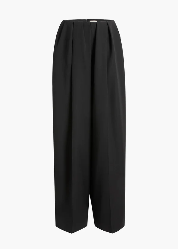 KAIA PANT BLACK TEXTURED WOOL 3209586 200 GHOST