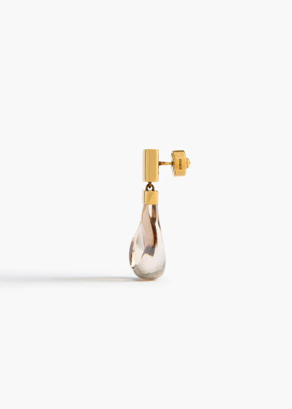 Keefe Resin Earrings in Antique Gold with Smoke