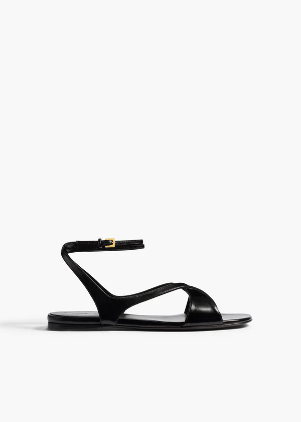 LIRIA ANKLE STRAP FLAT SANDAL BLACK F3125 1027 200 A