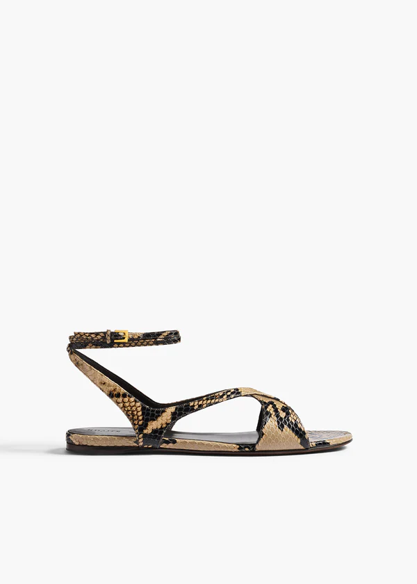 LIRIA ANKLE STRAP FLAT SANDAL TAUPE F3125 803 461 A
