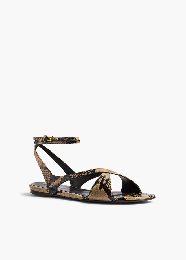 LIRIA ANKLE STRAP FLAT SANDAL TAUPE F3125 803 461 B