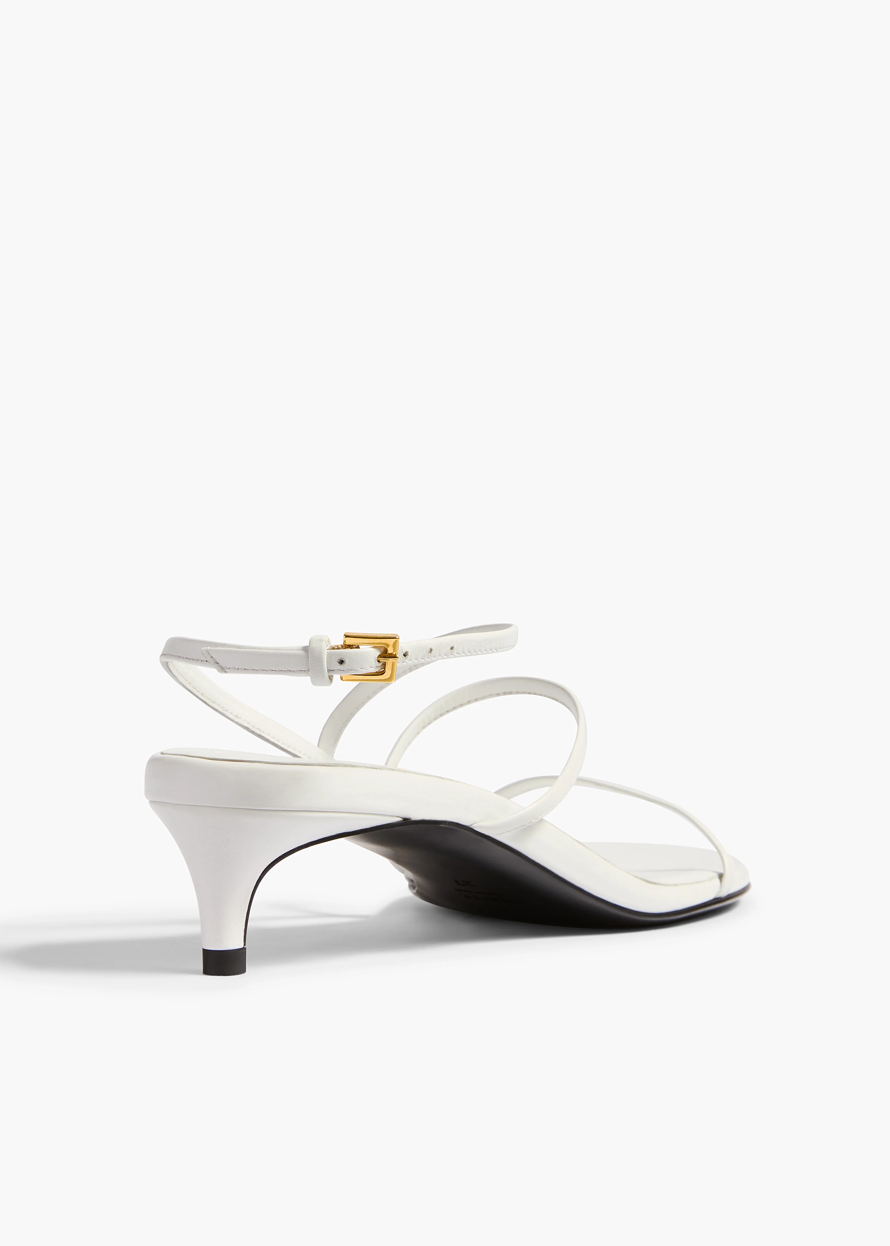 aokiboutique - Loop Kitten Heel Sandal in Chalk Leather