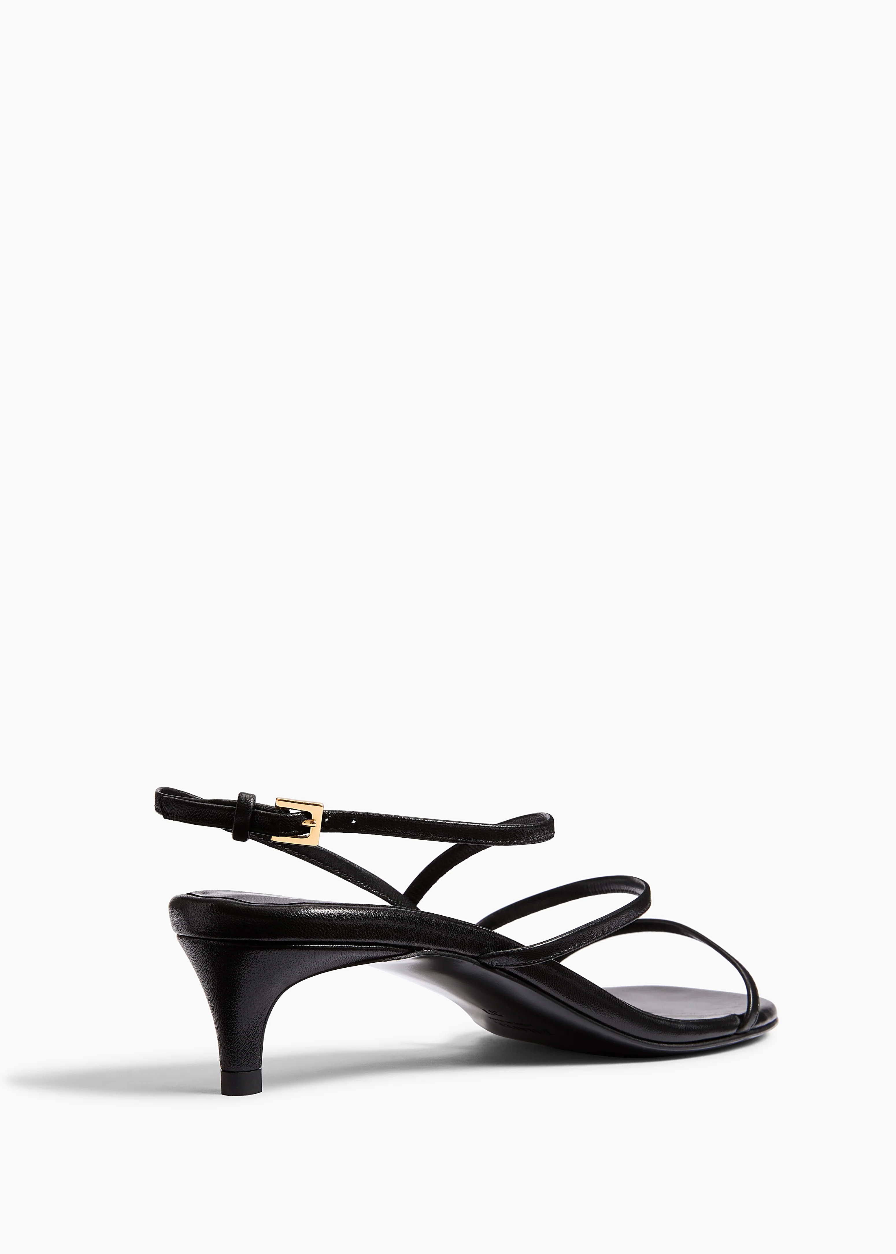 Loop Kitten Heel Sandal in Black Leather BACK VIEW