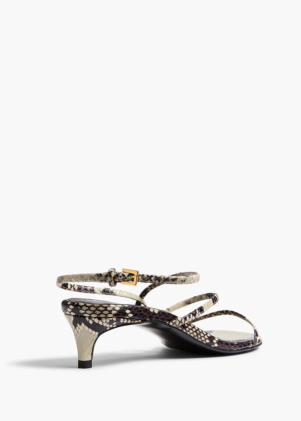 Loop Kitten Heel Sandal in Natural BACK VIEW