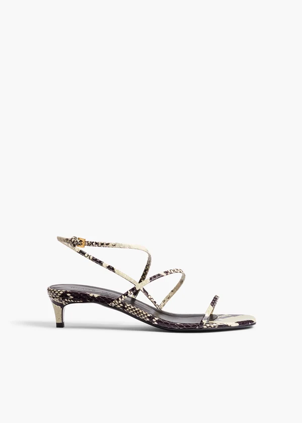 Loop Kitten Heel Sandal in Natural FRONT VIEW