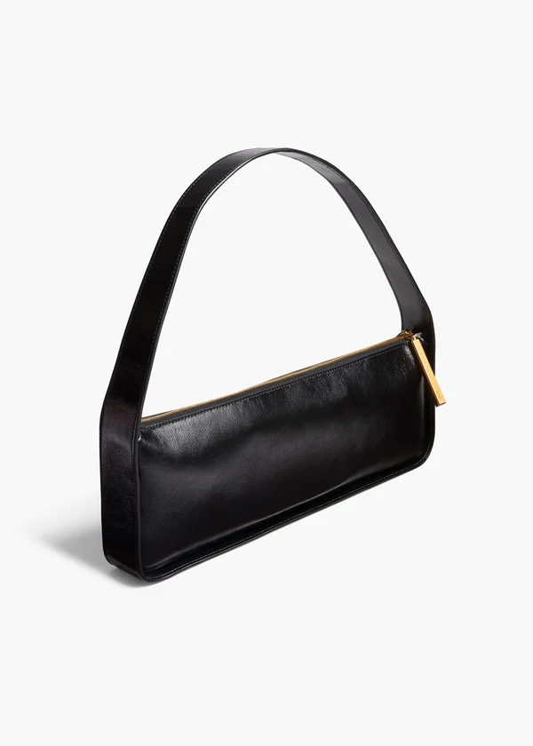  Lori Baguette Bag in Black Crackle Patent Leather BACK VIEW