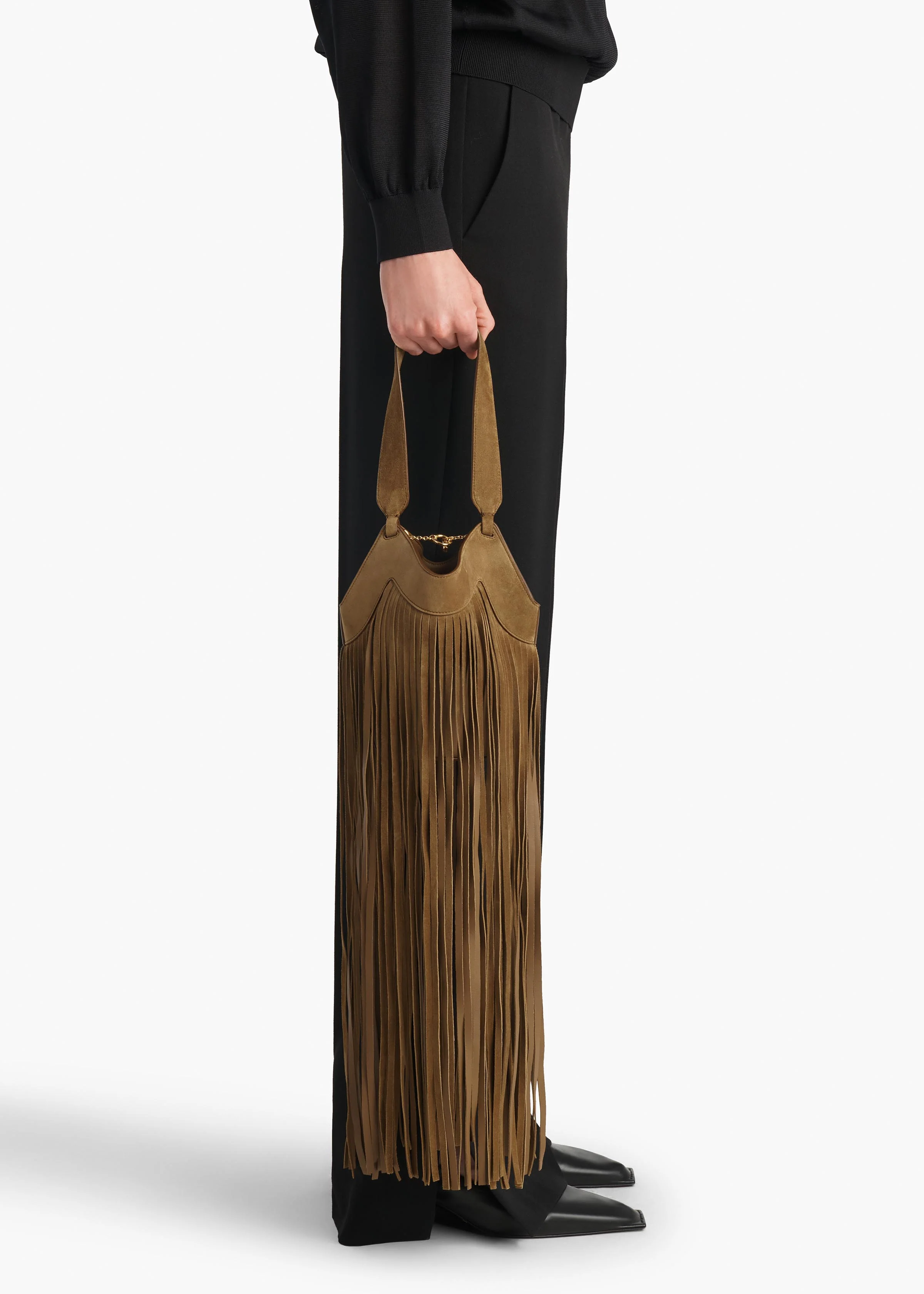 LOTUS NANO FRINGE TOTE MUD H2064 726 737 E