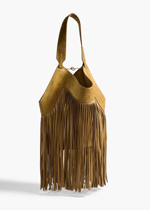 LOTUS SMALL FRINGE TOTE MUD H2063 726 737 A