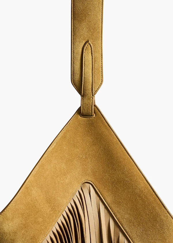 LOTUS SMALL FRINGE TOTE MUD H2063 726 737 D