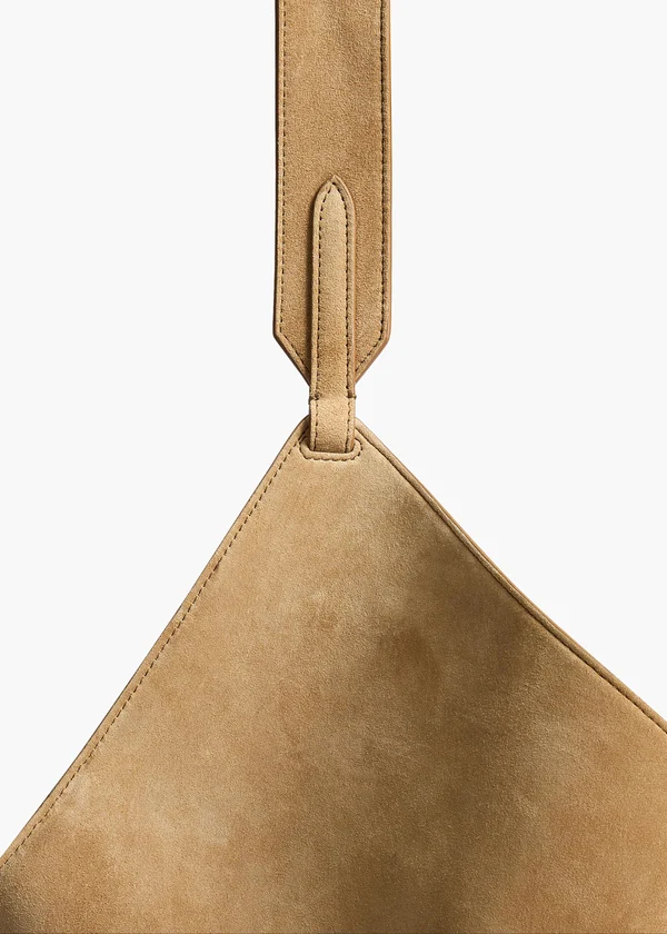 Small Lotus Tote in Mud Suede DETAILED VIEW 1