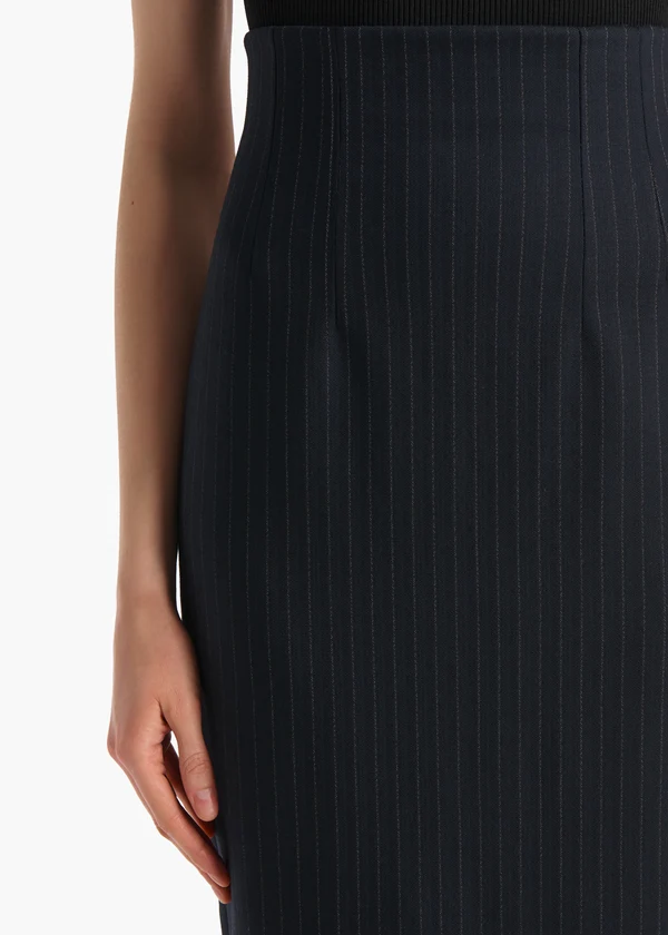 Loxley Skirt in Navy and White Stripe DETAILED VIEW 1