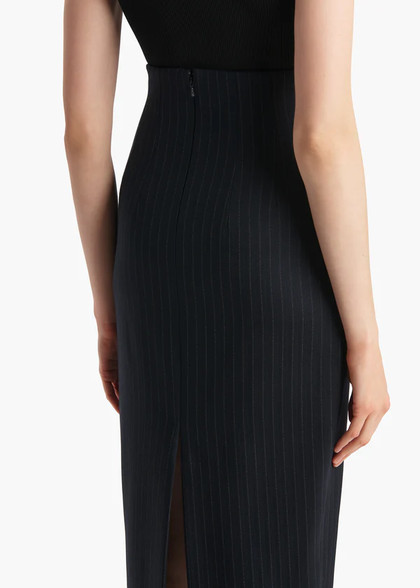 Loxley Skirt in Navy and White Stripe DETAILED VIEW 2