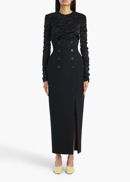 LUIZA SKIRT BLACK DOUBLEFACE 41914114 200 A STYLED