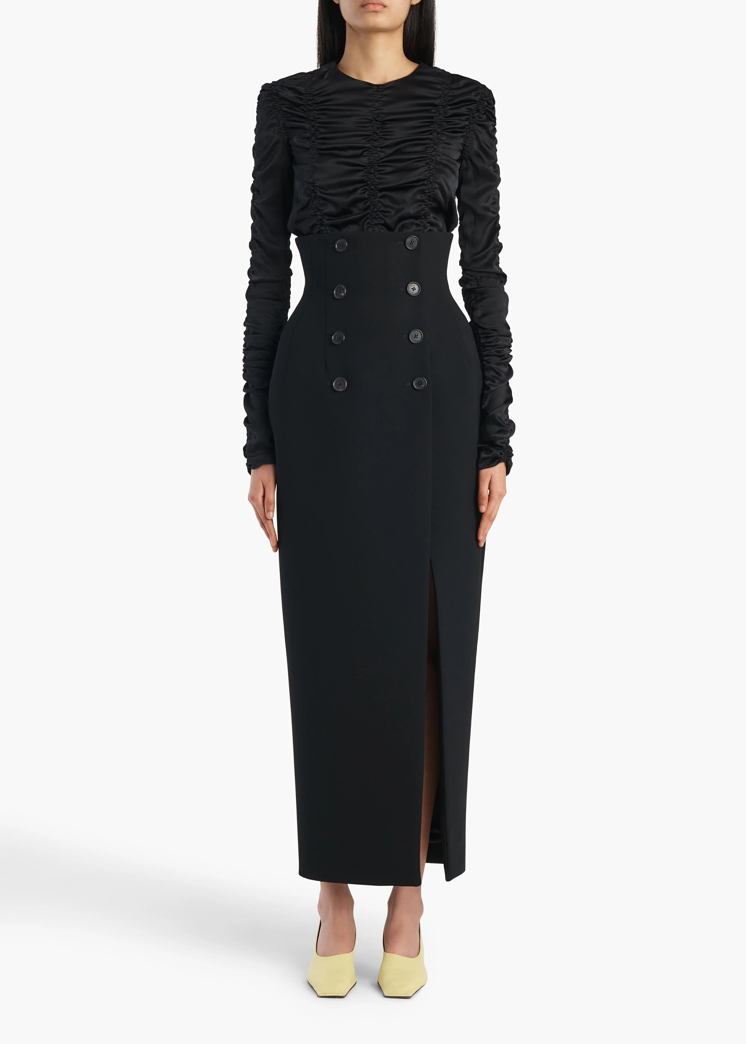 LUIZA SKIRT BLACK DOUBLEFACE 41914114 200 A STYLED