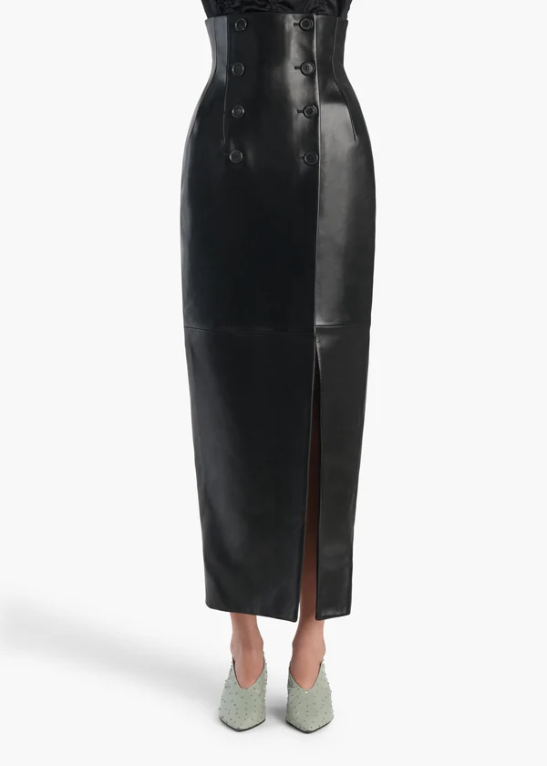 LUIZA SKIRT BLACK LEATHER 41911012 200 B