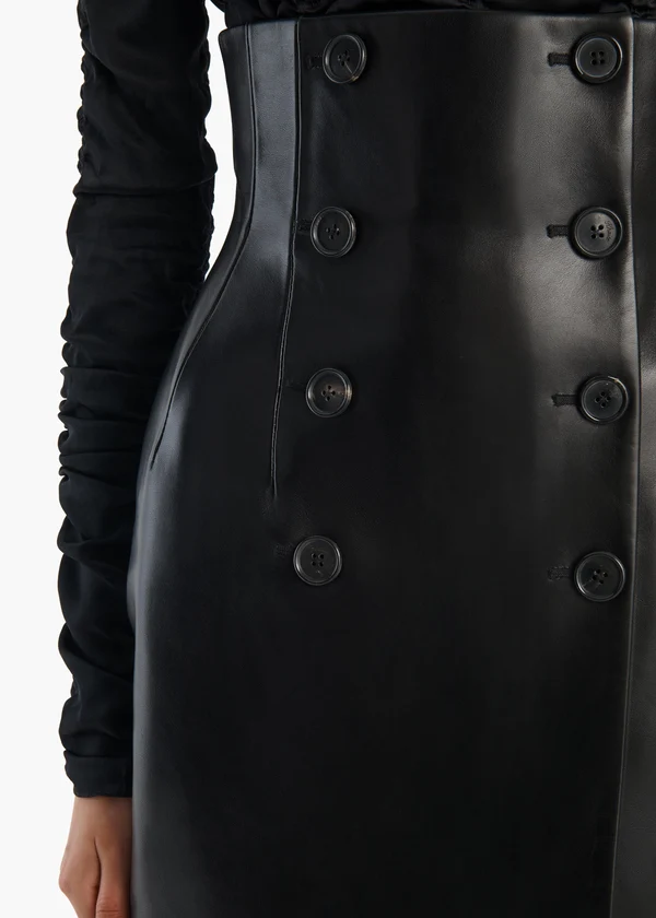 LUIZA SKIRT BLACK LEATHER 41911012 200 D