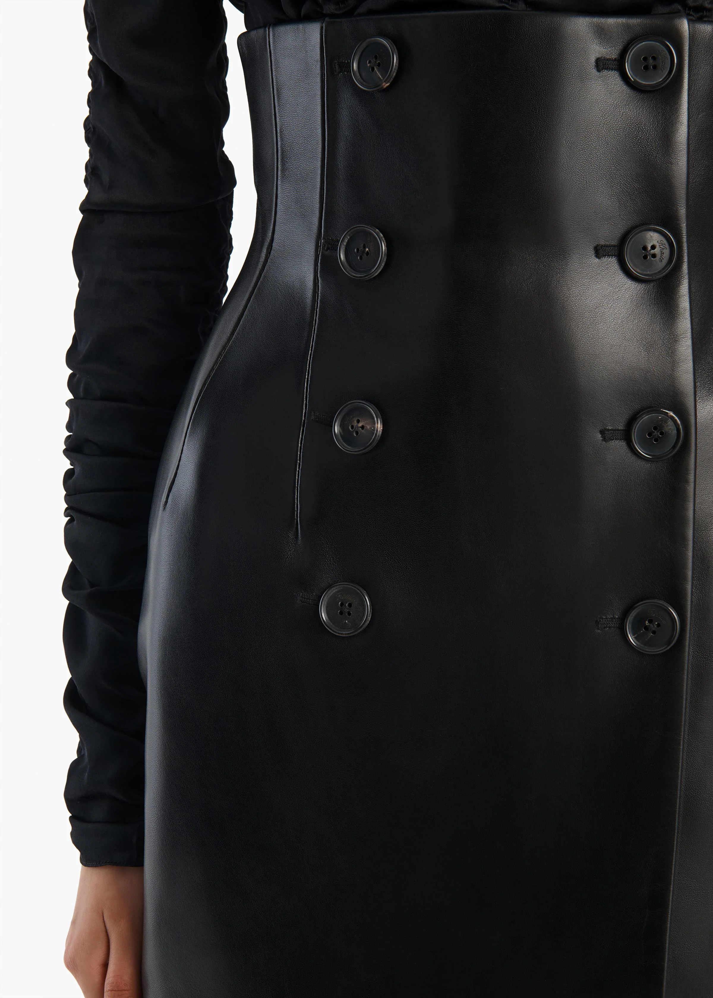 LUIZA SKIRT BLACK LEATHER 41911012 200 D