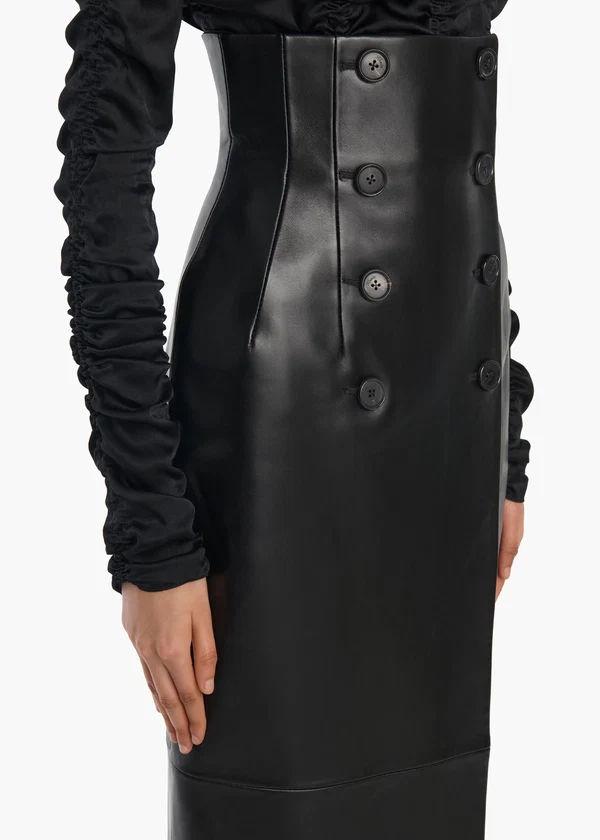 LUIZA SKIRT BLACK LEATHER 41911012 200 E
