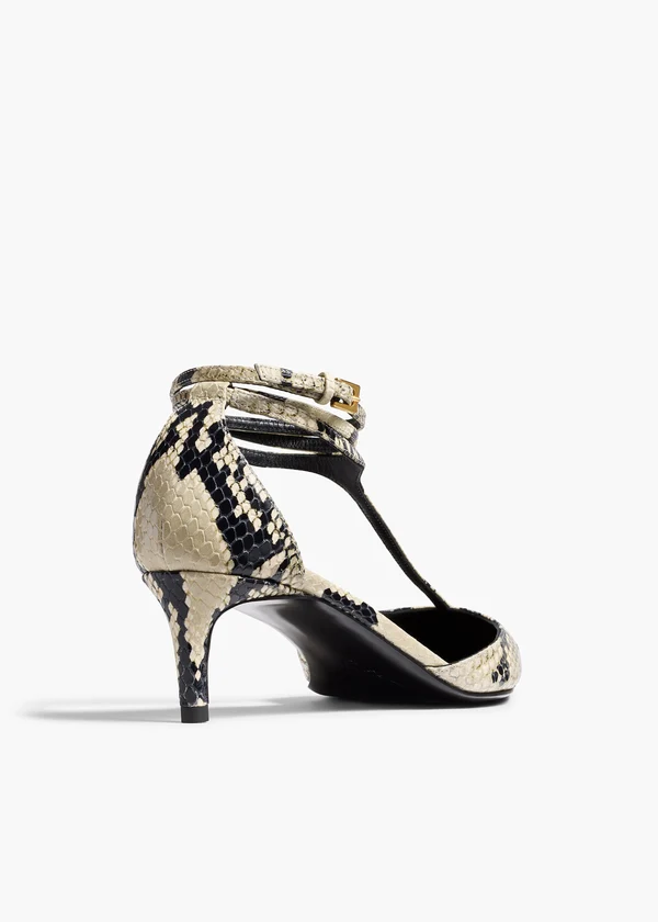 Mia Pump in Natural Python-Embossed Leather BACK VIEW