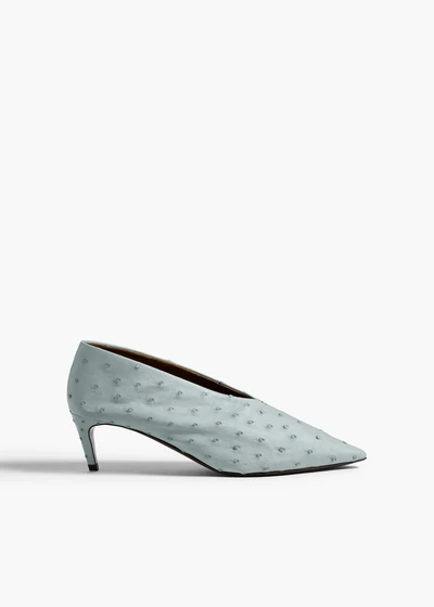 Miriam Low Pump in Frost Ostrich