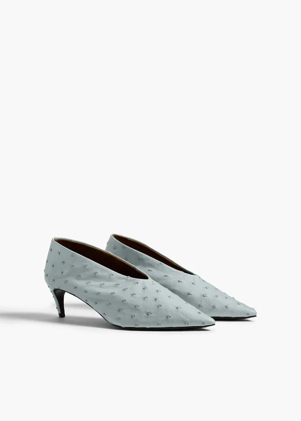 Miriam Low Pump in Frost Ostrich