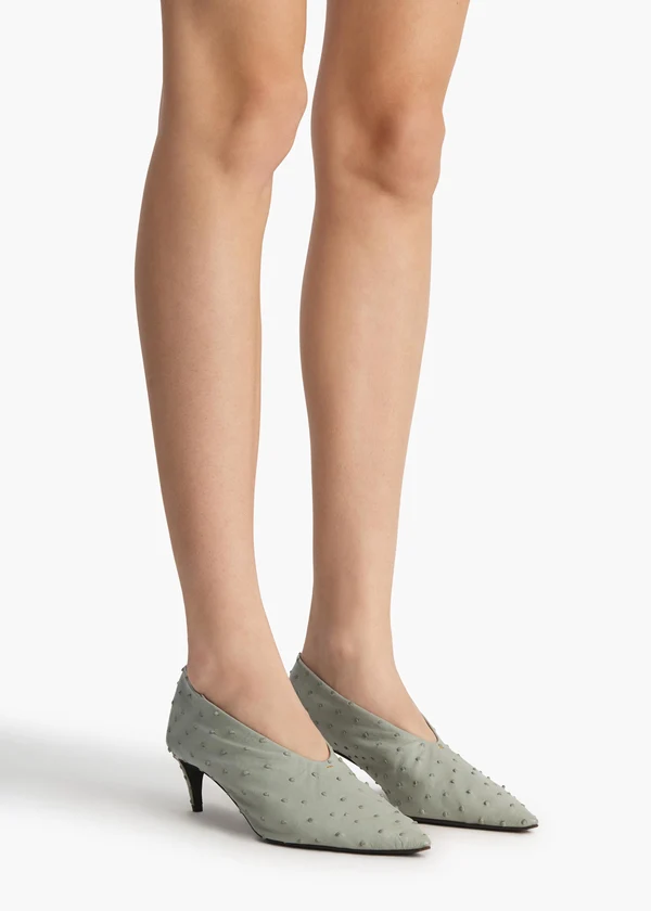 Miriam Low Pump in Frost Ostrich