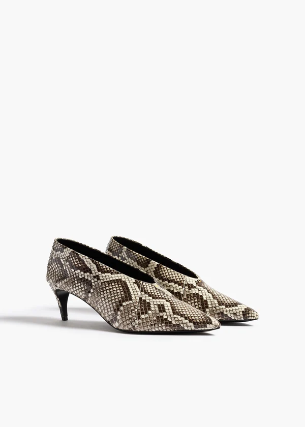Miriam Low Pump in Natural Python