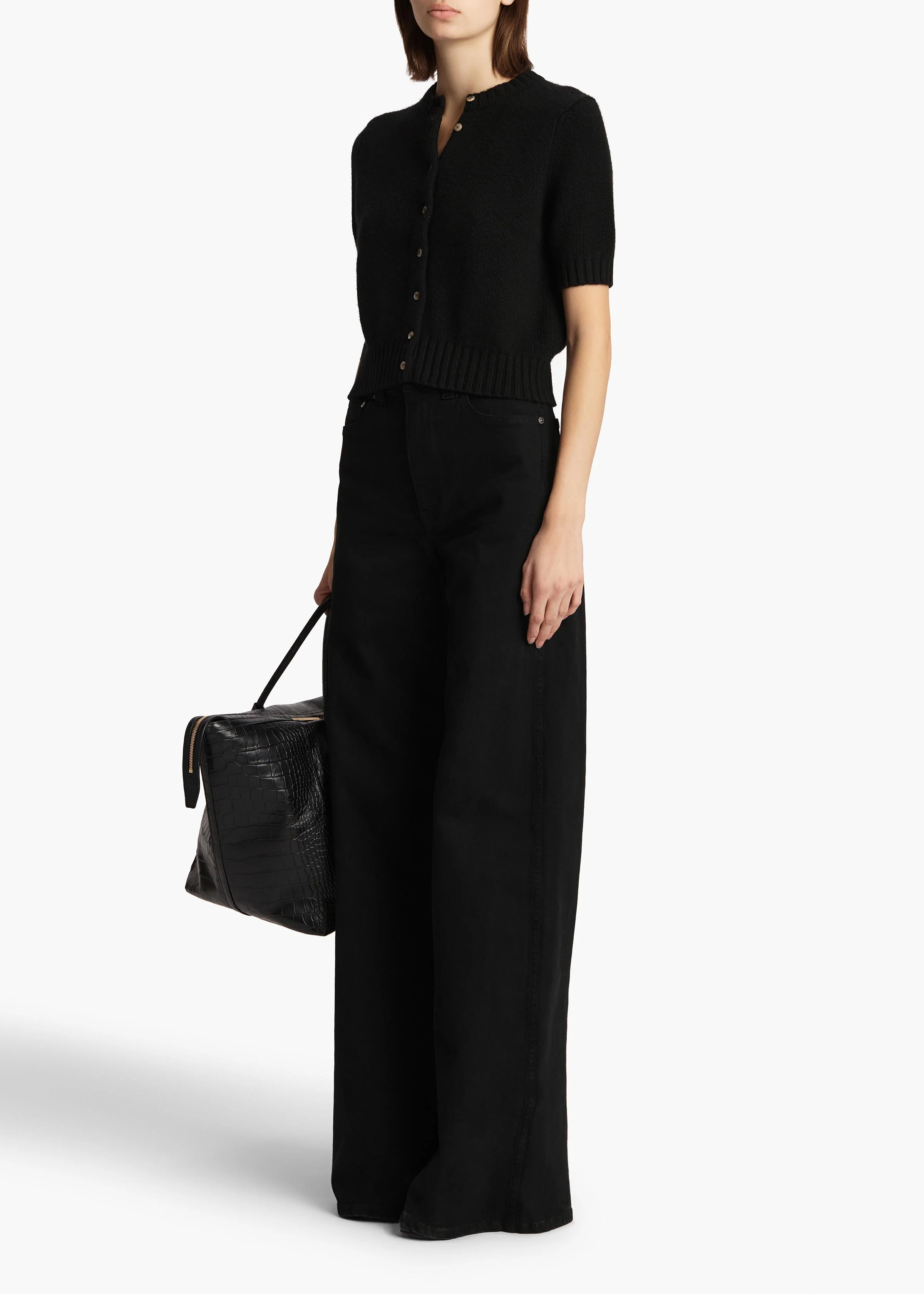 Nora Cardigan in Black STYLED VIEW