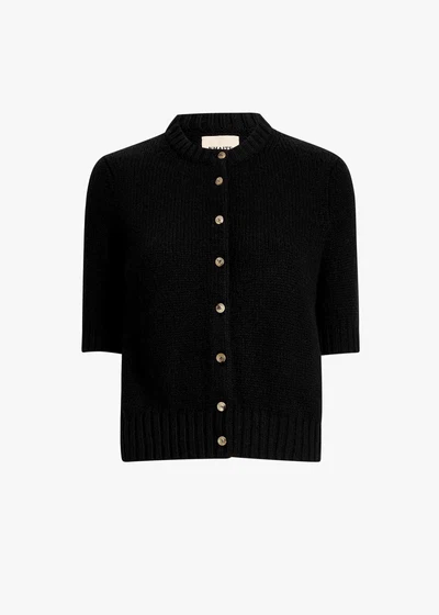 Nora Cardigan in Black FLAT VIEW
