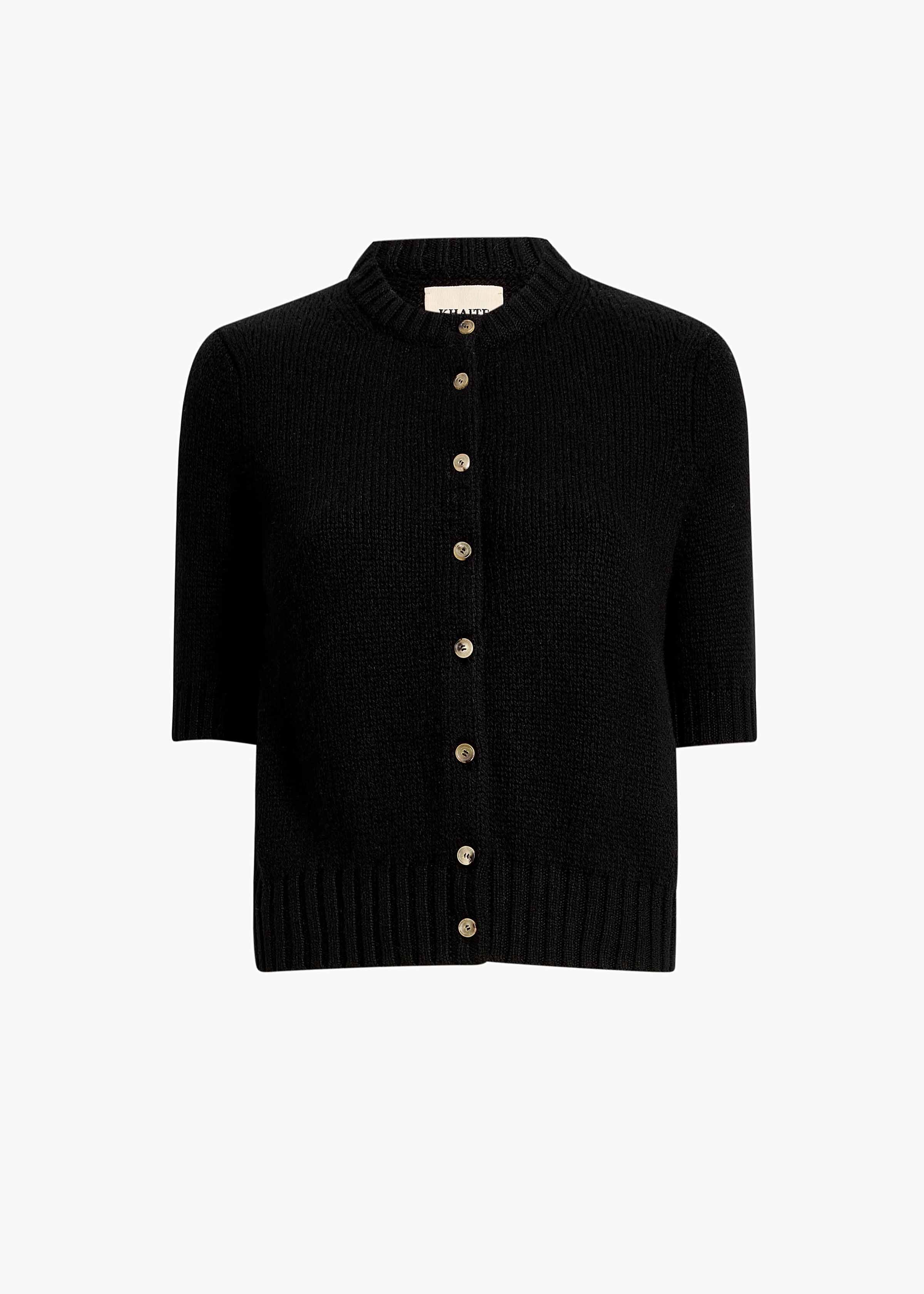 Nora Cardigan in Black FLAT VIEW