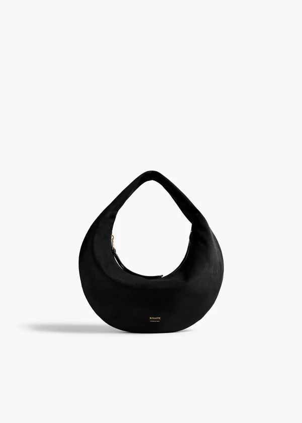 Mini Olivia Hobo in Black Suede