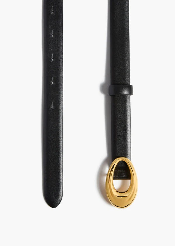 Olivia Belt in Black Leather with Gold DETAILED VIEW 1