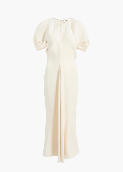 RIA DRESS CREAM TEXTURED LINEN 5649232 103 GHOST