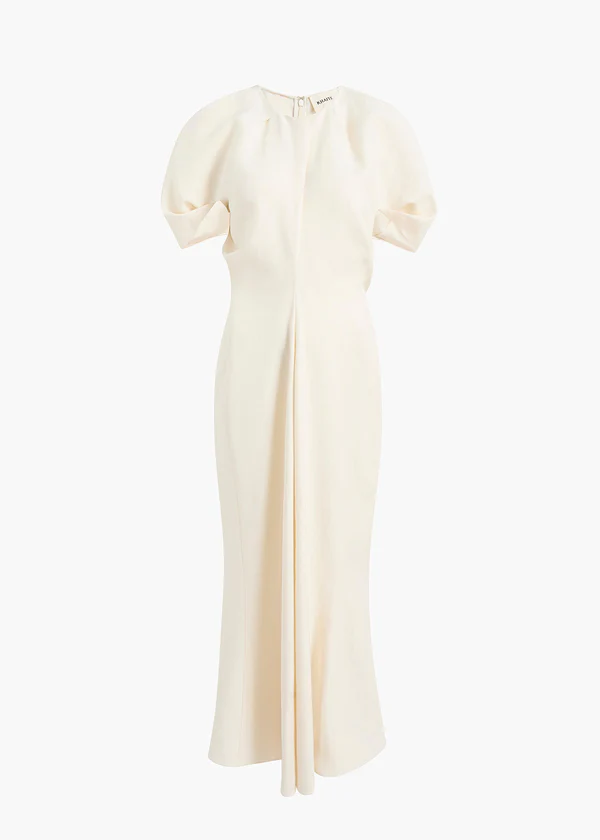 RIA DRESS CREAM TEXTURED LINEN 5649232 103 GHOST