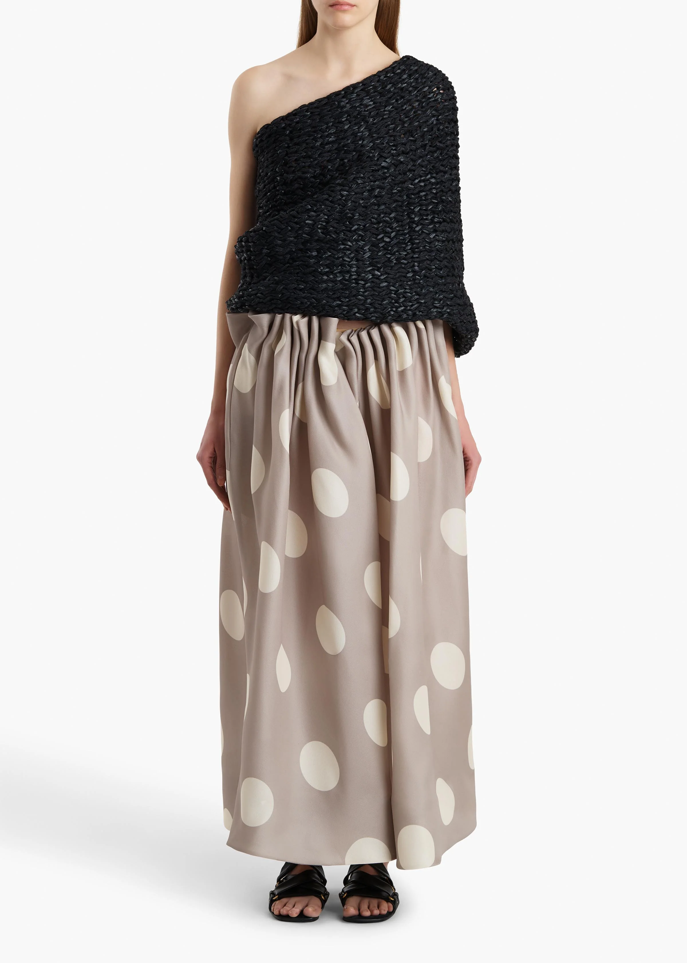 RILEY SKIRT LARGE DOT TEA STAIN 41823020 660 A STYLED