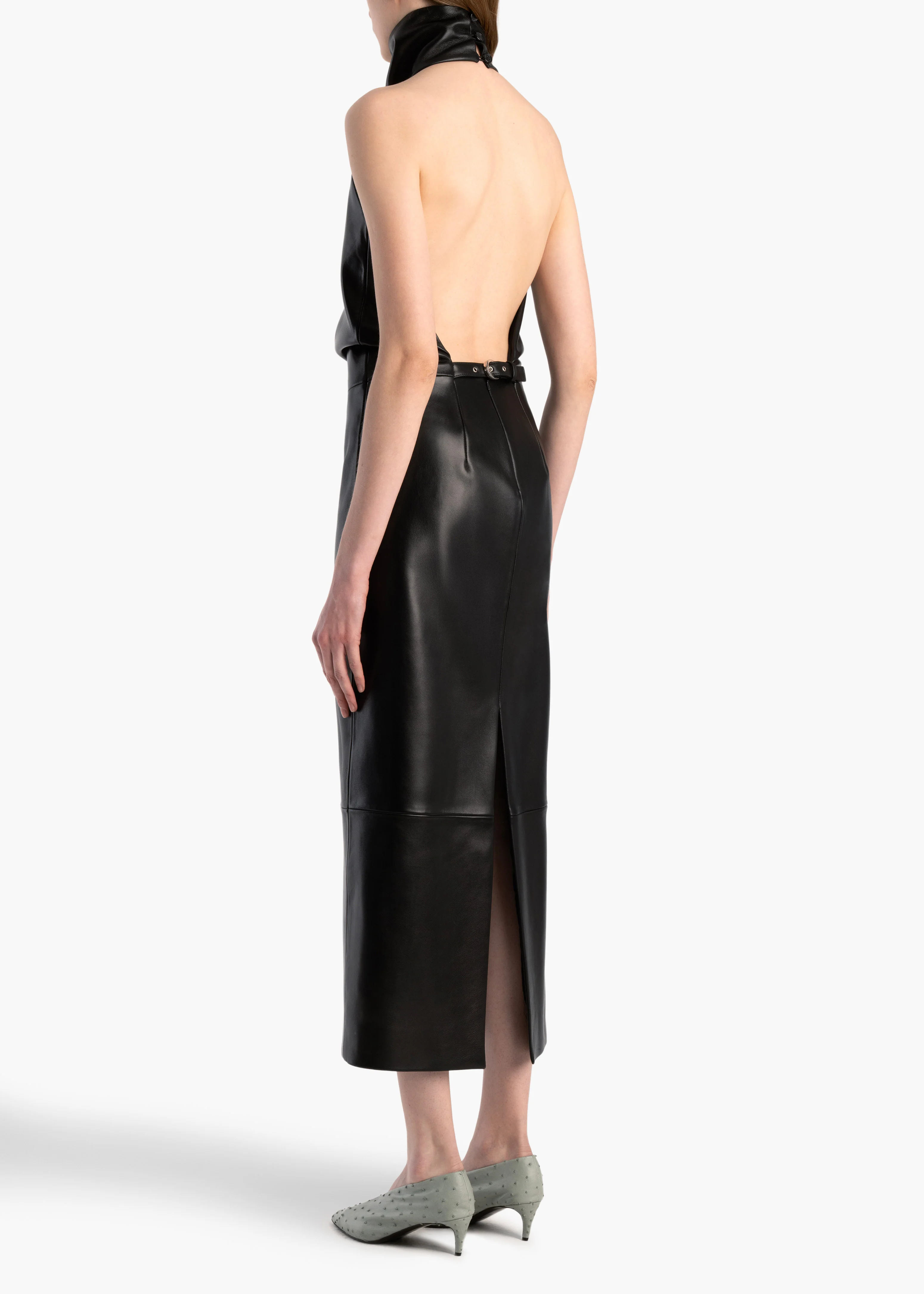 aokiboutique - Roxanne Dress in Black Leather