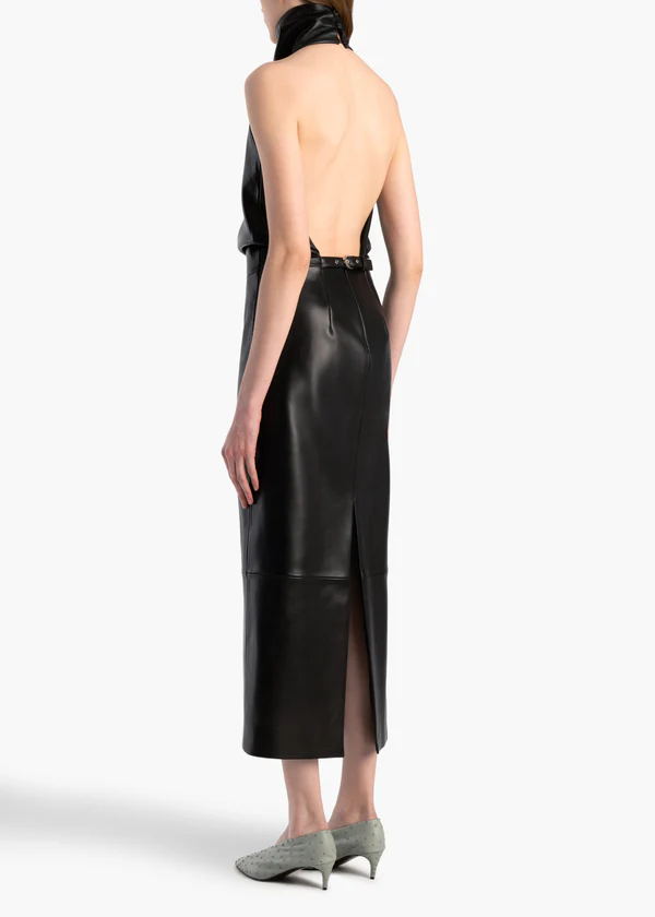 Roxanne Dress in Black Leather