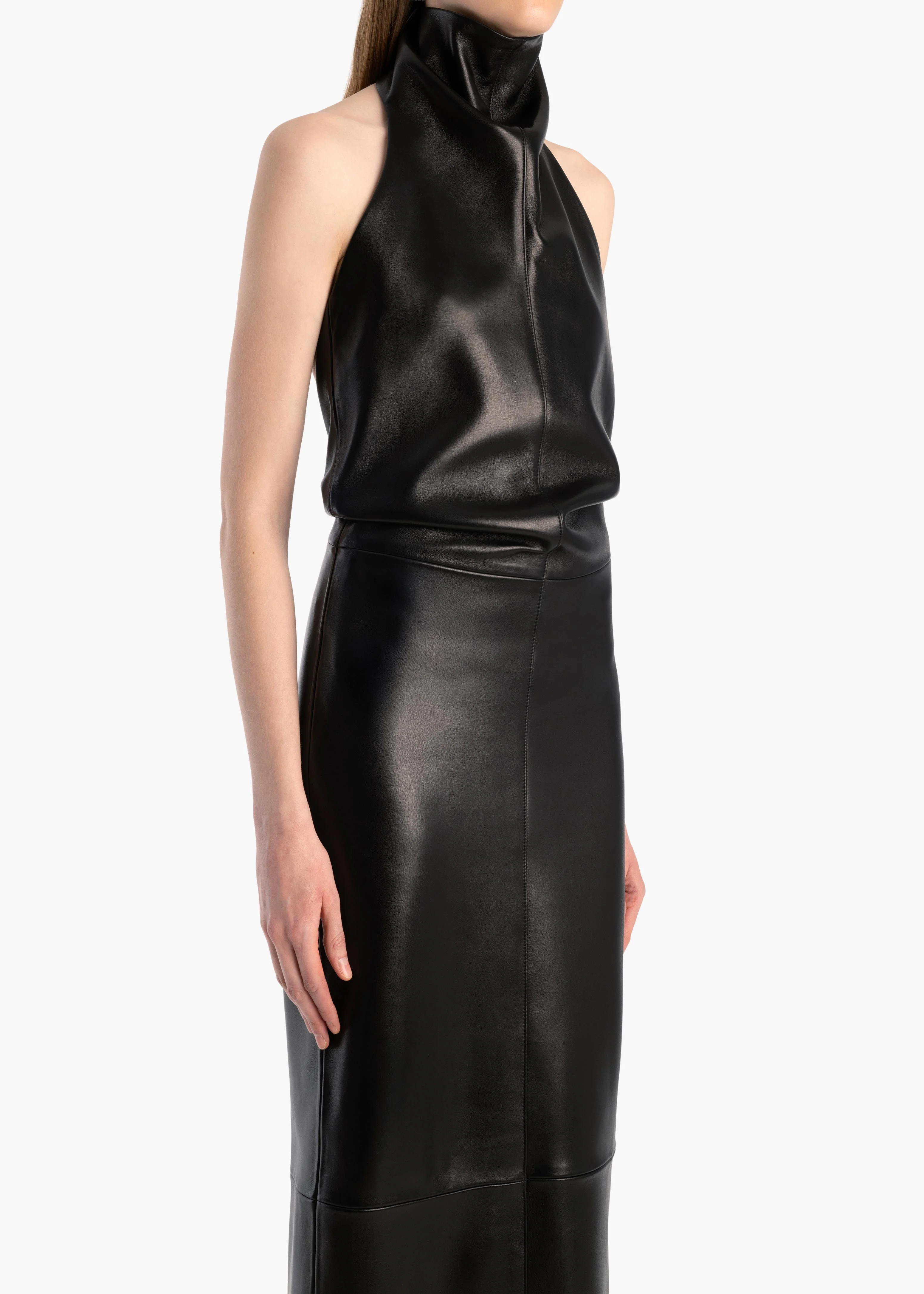 aokiboutique - Roxanne Dress in Black Leather