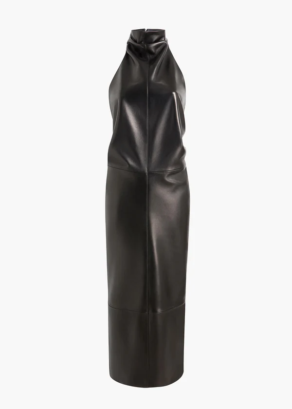ROXANNE DRESS BLACK LEATHER 56501012 200 GHOST